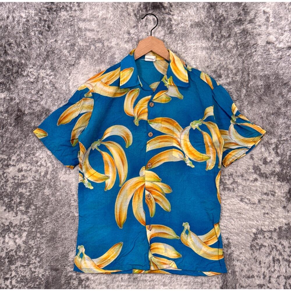 Vintage Sundek Camp Collar Shirt Small Mens Banana Print Made in USA